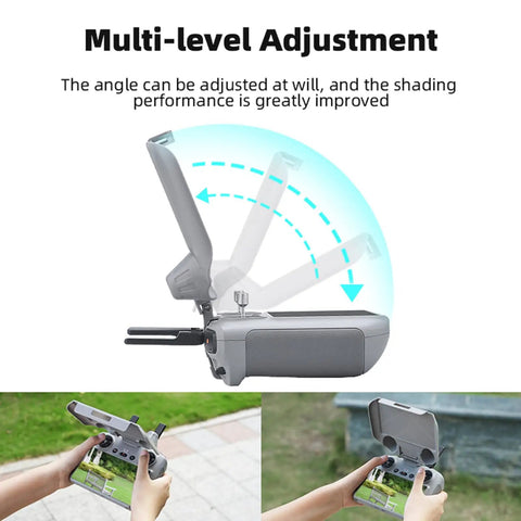 RC Sun Hood Shield For DJI RC 2 Controller showing multi-level adjustment with sunshade, enhancing shading performance outdoors.