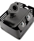 Muffler Kit For Honda GX160 GX200 GX120 GX140 Engines And Predator 212 173 Includes Mounting Studs Nuts And Gaskets For Muffler And Carburetor Replacement Exhaust For Harbor Freight WT20 Water Pumps showing black metal exhaust component with mounting holes.