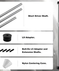 Chevy LS Cam Bearing Installation And Removal Tool for LS1 LS2 LS3 LS6 LQ9 Engines with driver shafts, adapter and nylon cone.
