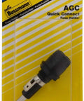 Heavy Duty Panel Mount Fuse Holder With Slick Cover Knob And Rear Hex Nut For Zero Hassle Wiring features a quick connect terminal.