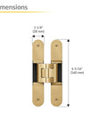 Heavy Duty Concealed Cabinet Hinges Built Tough Aluminum Construction for smooth 180-degree swing, measuring 1 1/8" x 6 5/16".