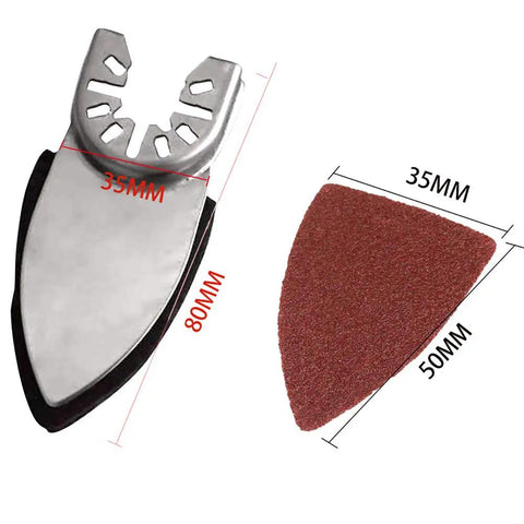 Finger Sanding Sheets Kit for Oscillating Multitools with Sand Disc Pads, shown with measurements 35x80mm and 35x50mm.