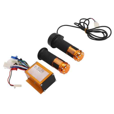 Golden 24V 250W Electric Bike Brushed Controller with Aluminum Alloy Housing Throttle Grips for Tricycle Motorcycle