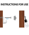 Instructions for use of 30 Pack Wall Mount Clip Brackets For Wire Shelving, showing screw and clipped fixture.