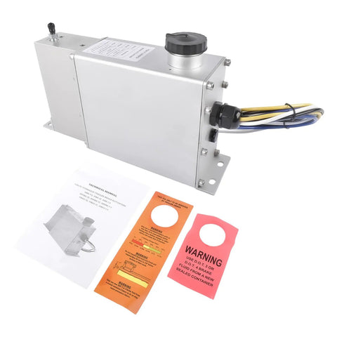 Heavy Duty Electric Over Hydraulic Brake Actuator delivering rock solid 1600 psi stopping power for disc trailer brakes with instructions.