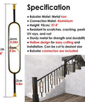 Built Tough Metal Railing Balusters For Decks And Interior Stairs, 37 Inch Tall with metal iron and aluminum connectors.