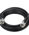 Coiled 18 Foot RG8X Coax Cable For CB Ham Radio Setup, Waterproof Low Loss UHF PL259 Male To Male Connector, High Shielding
