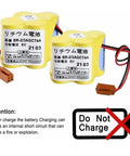 Five Pack 6V 4400mAh BR-2/3AGCT4A Non Rechargeable Lithium Battery with brown plug, warning label "Do Not Charge"