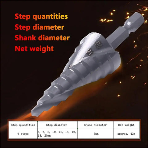 Top Rated Wist 4-32mm Step Drill Bit Set With Hex Shank, Premium Cobalt Steel Construction For Drilling Metal Wood Plastic Projects Effortlessly And Making Clean Holes Like A Boss Without Swapping Bits. 9-step cobalt hex shank bit, 4-20mm
