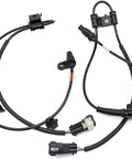 Dual Pack Abs Wheel Speed Sensors Front Left Right For Hyundai Sonata 2011 To 2014 Oem 598303S000 598103S000 in black with connectors.