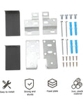 Heavy Duty Corner Brackets For Cabinets And Cupboards Wall Mounting Hardware Set with steel brackets and screws for easy installation.