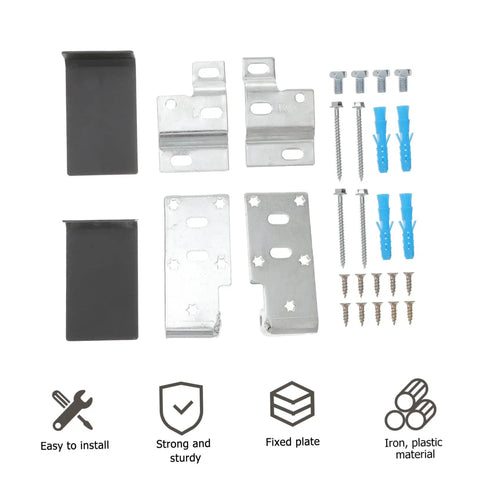 Heavy Duty Corner Brackets For Cabinets And Cupboards Wall Mounting Hardware Set with steel brackets and screws for easy installation.