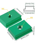Beefy 10 Pack T Track Nuts M6 And M8 T Slot Sliders For 30mm Aluminum Extrusion Profiles showing green slider dimensions and details.