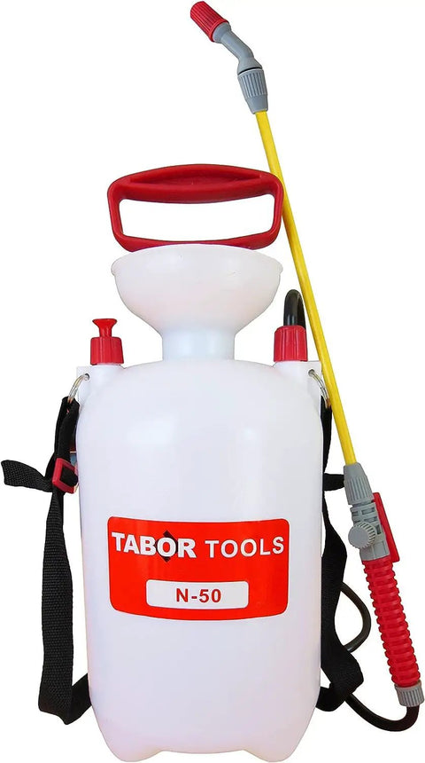 Lightweight 1.3 Gallon Lawn And Garden Sprayer With Pressure Relief Valve, Adjustable Wand Nozzle, Shoulder Strap for Yard Use