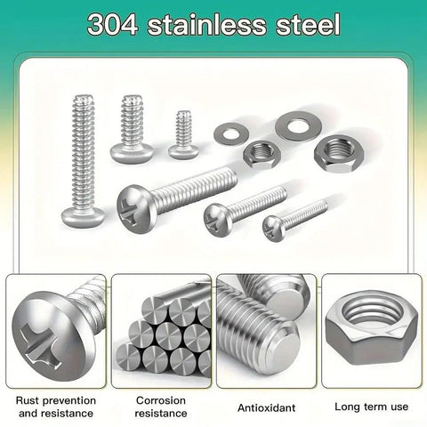 Top Shelf 710 Piece 304 Stainless Steel Fastener Kit With Cross And Round Head Machine Screws Nuts Washers M2 M3 M4 M5