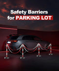 4 Pack Traffic Delineator Posts And Cones With Fillable Bases Beefy Heavy Duty Expandable Safety Barrier Kit in parking lot