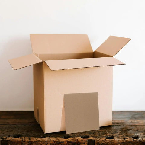 Open box with 12 Pack Cardboard Box Dividers For Moving And Packing Supplies Protective Filler Pads For Fragile Items inside