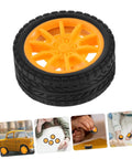 10 Pcs DIY Car Wheels For Kids Toy Replacement Small Rubber Tires With 0.08 In Axle Hole For Model Cars And Science Projects