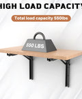 18 Inch Heavy Duty Wall Shelf Brackets Built Tough Rock Solid Collapsible Bracket Kit Supports 550 Lbs with wooden shelf and weight.