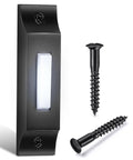 Lighted Wired Doorbell Button With Metal Wall Mount In Black Waterproof LED Push Button For Home Durable Weatherproof Doorbell Easy Install No Fuss High Visibility Illumination Long Lasting Performance, black metal with screws