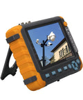 Five Inch CCTV Tester Monitor For Analog Cameras, HDMI And VGA Input, Six In One Debugging Tool showing camera view