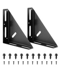 Heavy Duty 2 Pack Steel Angle Brackets With Triangular Corner Support For Wooden Shelving And Cabinet Fixtures. Includes screws.
