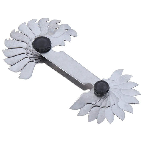 Metric Screw Pitch Gauge And 60 Degree Cutting Gauge Tool Stainless Steel Thread Gauge With Lock 0.25 To 6.0 mm Blade Range Super Handy For Quick And Accurate Thread Size Checks