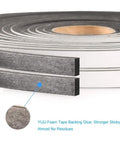 Kick Those Stubborn Drafts With Heavy Duty Foam Seal Tape For Doors And Windows Soundproof Weather Stripping 3 8 By 3 16 rolls showing adhesive backing.
