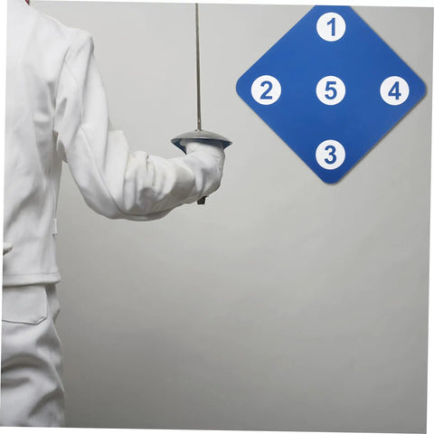 Fencer using Multi Purpose Fencing Target, Lightweight Rubber Wall Mounted Training Tool, Durable Dual Sided Design for practice.