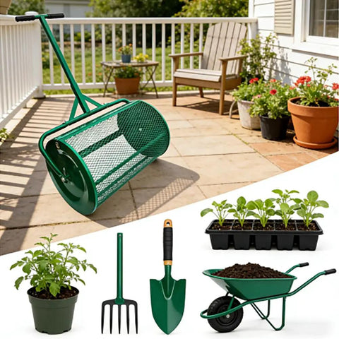 Get Your Lawn Looking Pro With This Tough 24 Inch Compost Spreader Roller That Handles Peat Moss Top Dressing And Fertilizer Like A Boss
