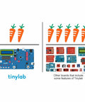 Arduino Compatible Starter Kit With 20 Modules, Step By Step Coding Guide, Noob Friendly Electronics Kit For Beginners, Prototyping Board For Makers, Learn Electronics And Build Projects Fast. TinyLab board and modules shown