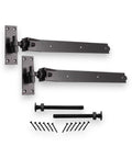 Beefy Black Heavy Duty Adjustable Hook And Band Hinges For Field And Garden Gates Supplied In Pairs With All Fixings