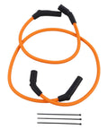 10mm Silicone Orange Spark Plug Wire Kit For Harley Davidson Touring Models FLT FLHT FLHR FLTR 2009 2015 with zip ties