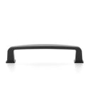 25 Pack Solid 3-3/4 Inch Matte Black Kitchen Cabinet Handles Set With 4-1/4 Inch Overall Length, straight view of single handle