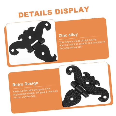 Set Of Four European Style Wooden Box Hinges Rock Solid Retro Cabinet Hardware For Treasure Chests And DIY Projects With No Sweat Setup For A Real Knockout Vintage Look