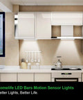 Lit 160 LED Motion Sensor Closet Lights Battery Powered Under Cabinet Light Bar in modern kitchen setting