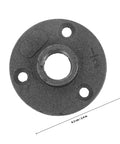 Decorative Floor Flange Set Of 10 Malleable Iron Fittings For DIY Projects And Vintage Home Decor, single flange front view.