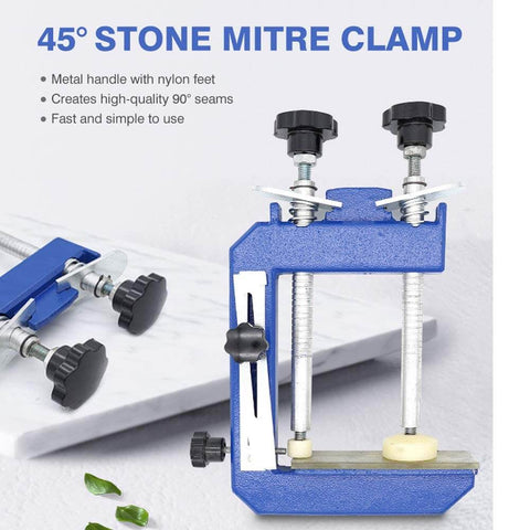45 Degree Stone Mitre Clamp For Granite And Marble Countertops Pro Grade Countertop Seam Splicing Fixture 32x20cm Max Clamping Height 13cm