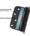 Top Shelf Oil Rubbed Bronze 4X4 Interior And Exterior Door Hinges Smooth Swinging Action with cold rolled steel for durability.