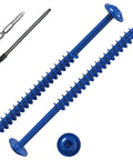 Blue Pocket Hole Screws Size Eight Three Inch Wood Screws With Square And Round Heads Self Tapping Tough As Nails