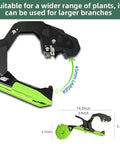 Lightweight Plant Tying Machine for Vines With 45mm Opening, Grab And Go Tapener Gun, Green garden binding device shown