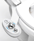 White and Blue Bidet Attachment For Toilet Seat With Dual Nozzles Self Cleaning Non Electric Water Sprayer Three Wash Modes