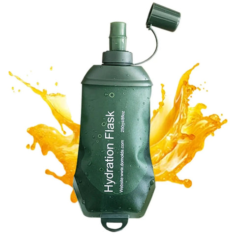 Foldable TPU Water Pouch Bottle For Outdoor Hydration Leakproof And Refillable Soft Flask