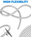 Hella Durable Heavy Duty 100FT EPDM Rubber Backer Rod Quarter Inch Wide Caulk Saver Sealant Strip For Seamless Concrete Expansion Joints Classic Gray Color shown with flexible cuttings.