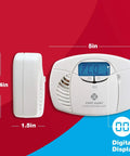 Three Pack Battery Operated Carbon Monoxide Detector with Digital Display and Electrochemical Sensor shown in dimensions