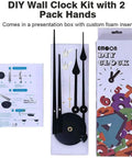 Two Pairs Of 3D Clock Hands For DIY Wall Clock Movement Quartz Mechanism Large Black Gold Hand Set in packaging with instructions