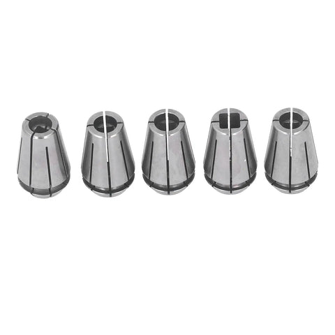 Collet Chuck Set For CNC Lathes And Milling Machines, 5-Piece D6 To D8 Range, Pro Grade High-Precision Spring Steel Collets
