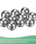 20 Pack Threaded Ball Nut Knobs M6x12mm Carbon Steel Female Thread Ball Nut Cap Chrome Tone gathered in a group.