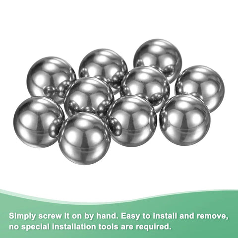 20 Pack Threaded Ball Nut Knobs M6x12mm Carbon Steel Female Thread Ball Nut Cap Chrome Tone gathered in a group.