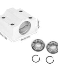 Heavy-Duty Linear Bearing Slider SCS10UU 10mm for CNC and 3D Printer Parts, Aluminum Flange Bearing With Smooth Low-Noise Movement, Corrosion-Resistant, Lightweight, Burr-Free, Easy Install, Long-Lasting Performance, shown with two bearings and rings